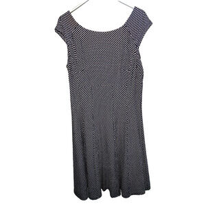 Danny and Nicole Polka Dot Blue/Black and White Womens Dress
